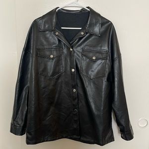 Black faux leather jacket